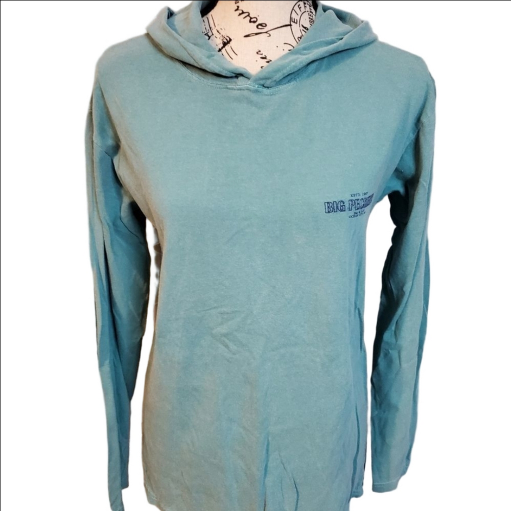 Comfort Colors Big Peckers Teal Hoodie Sweatshirt Size Small
